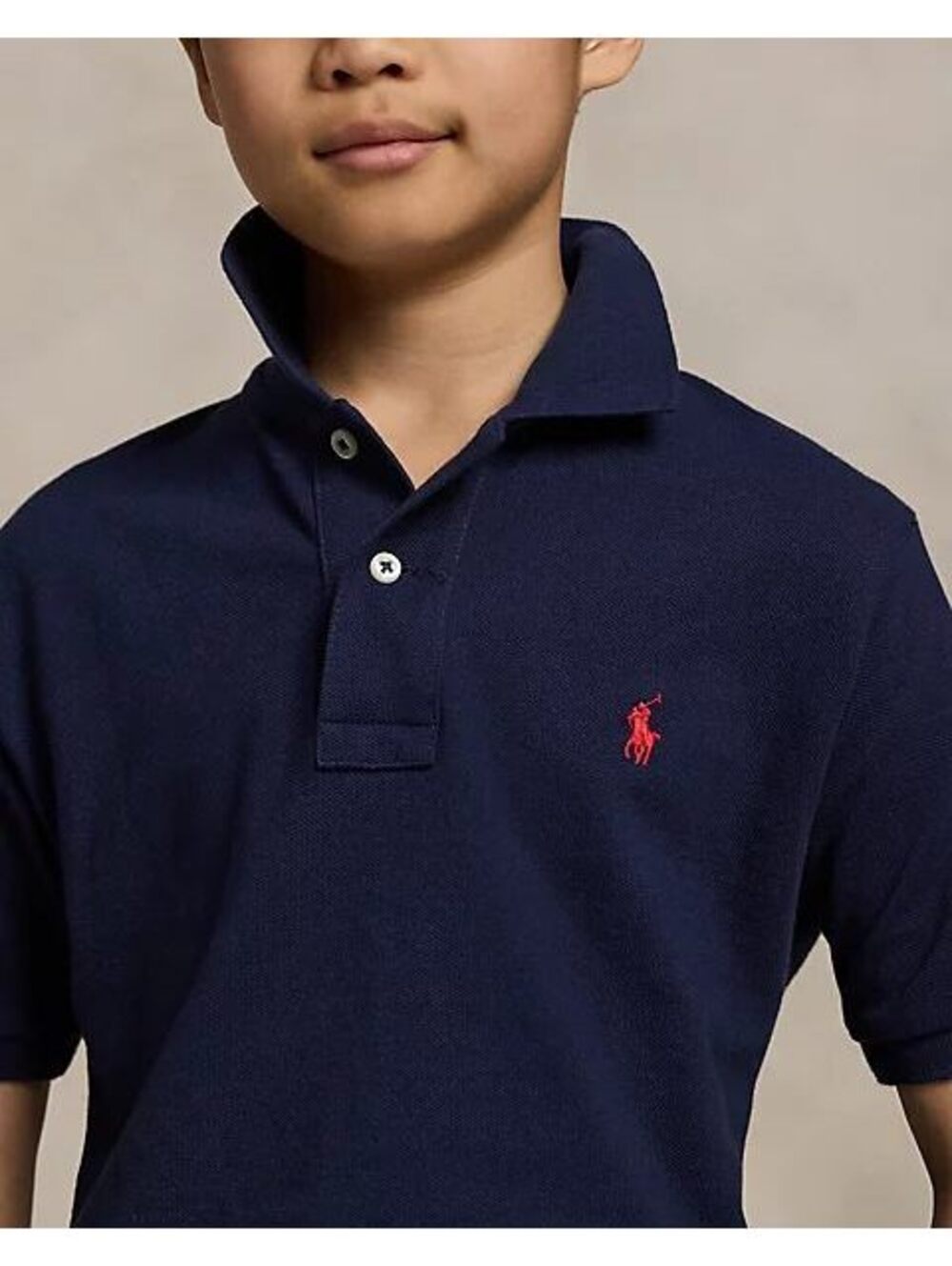 Ralph Lauren Boys Navy Blue Classic Polo Shirt with Red Logo XL(18-20).
